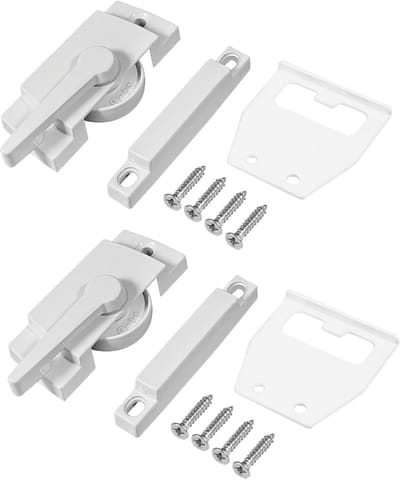 Set van 2 Veiligheidssloten voor Schuiframen en Hangramen (Wit)