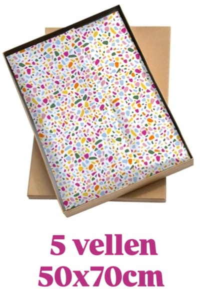 5 vellen vloeipapie Terrazzo Color - 50x70cm