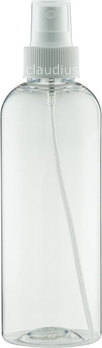 Lege plastic fles 100 ml PET Tall Boston 24 - transparant - met Witte verstuiverdop – set van 10 stuks - Navulbaar - leeg