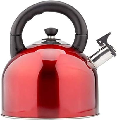 Waterkoker Roestvrijstaal - Fluitketel Inductie - Thee Zetten - Meerlaags Capsule Bodem - 4.4 L - Rood