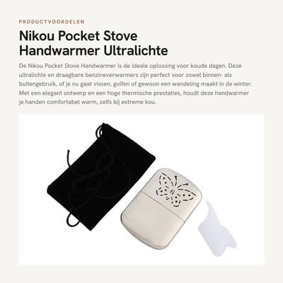Dailygoods - Pocket Stove Handwarmer - Ultralichte Benzineverwarmers voor Binnen en Buiten