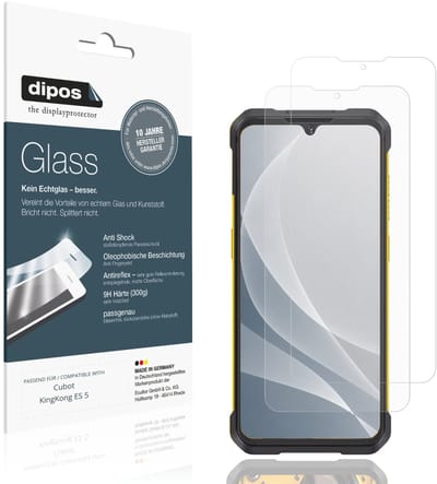 dipos – 2x Matte Pantserfolie geschikt voor Cubot KingKong ES 5 | 9H Screenprotector