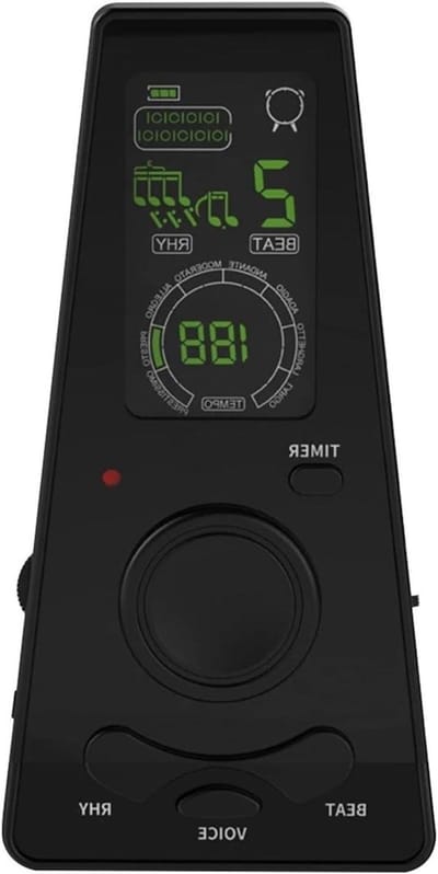 Elektronische Metronoom - Digitale Ritmehulp - Muziek Oefenen - Ingebouwde Timer - 40-208 BPM - Zwart