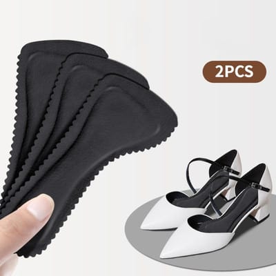 2 STUKS Zelfklevende Sandalen Inlegzolen Antislip Zweetabsorberend Schoenen met hoge hakken Antislipstickers Zevenpuntspads Zachte bodem 35-36 zwart