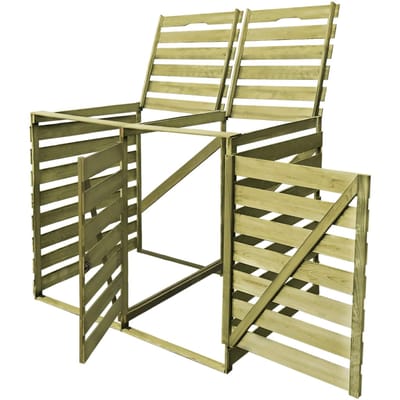 vidaXL - Containerberging - dubbel - 240 - L - geïmpregneerd - hout