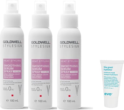 3 x Goldwell - Stylesign Smoothing Serum Spray - 100 ml + WILLEKEURIG Travel Size