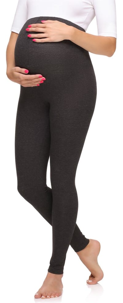 Merry Style MS-MS10-297-LE Dames Zwangerschapsleggings Leggings - Sport - Vrijetijdsbroek - Lang - Viscose - Sporbroek - Yogabroek - Donker Gemêleerd - 3XL