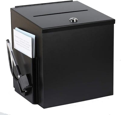 Afsluitbare Brievenbus - Postbus Metaal - Veilig Post Ontvangen - Inclusief 2 Sleutels - 23x20.5x23.5 cm - Zwart