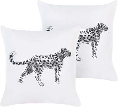 MARULA - Sierkussen set van 2 - Wit - 45 x 45 cm - Katoen