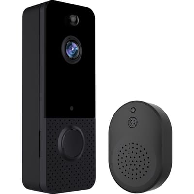 WIFI Deurbelcamera Draadloos met Binnenbel IP65 Waterdichte Video Deurbelcamera Smart zwart