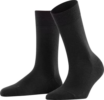 FALKE Sensitive Berlin met comfort tailleband wol katoen sokken dames zwart - maat 35-38