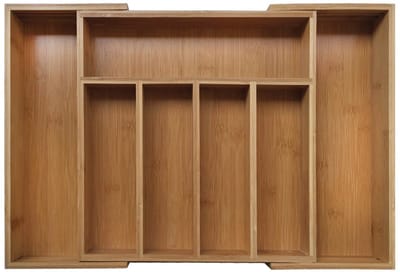 Kinghoff - Bamboe Lade-Inzet - 100% Natuurlijke Hout - 7 Vakken - Uitbreidbaar