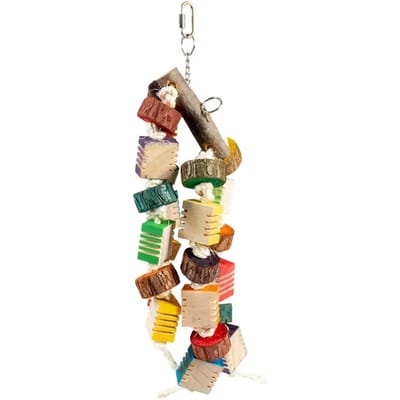 Duvoplus - Speelgoed Voor Dieren - Vogel - Groovy Houten Duo Hanger Met Sisal 6x11x52cm Meerkleurig - 1st