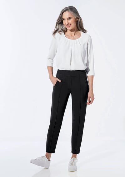 Wijde broek SARA van viscose-jersey - zwart - Gr. 38 van Goldner Fashion
