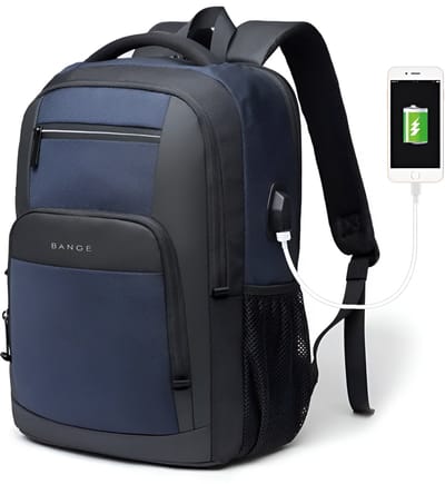 CarryQuest® - Waterdichte Zakelijke Rugzak - 20-35L - Luchtkussenriem - Laptopvak 15.6" - Laptop Rugzak - Blauw