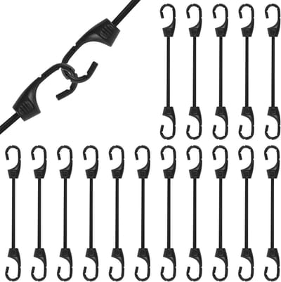 16 Stuks Spanrubber met Haken - Elastische Banden voor Dekzeil en Camping