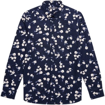 French Connection Large Floral Ls Marine Size: XS | Casual Shirts Outlet | Heren | Blauw