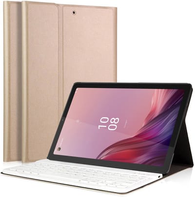 Hoes met toetsenbord geschikt voor Lenovo Tab M9 - Keyboard Book Case Cover Hoesje Goud