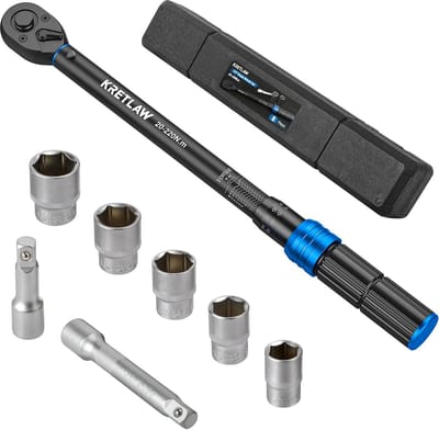 Momentsleutel Set 1/2 Inch 20-220 Nm met Dopsleutels en Verlengstukken - Voor Auto en Motorfiets