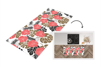 Keukenloper - Loper keuken - Exotische planten - Patronen - Hawaii - 120x50 cm - Keukenloper vinyl