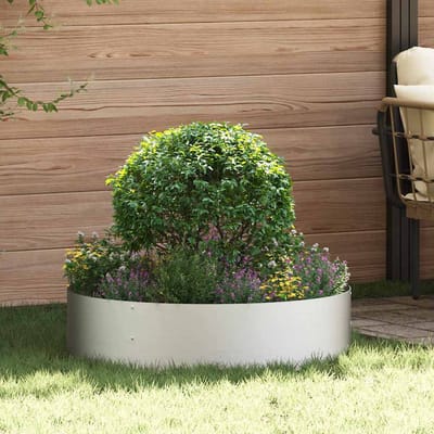 vidaXL - Tuin - Plantpot - Zilver - 80 - x - 80 - x - 20 - cm - Roestvrij - staal