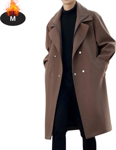 Livano Mantel Heren - Tussenmantel - Jas - Mantelpakje - Trenchcoat - Overjas - Overcoat - Winter - Koffie - M