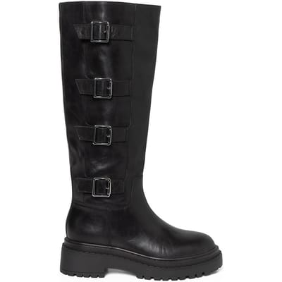 Steve Madden Solo Boots Black Leather Maat: 36 | Laarzen Outlet | Dames | Zwart