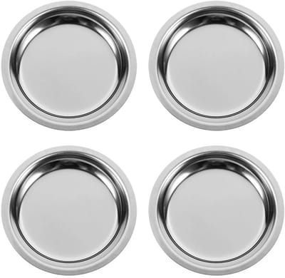 WiseGoods Premium Theezakjeshouder Set – 4 RVS Theetips Zilver – Theezakjes Schoteltjes - Thee Accessoires - Bordjes - Schaaltjes