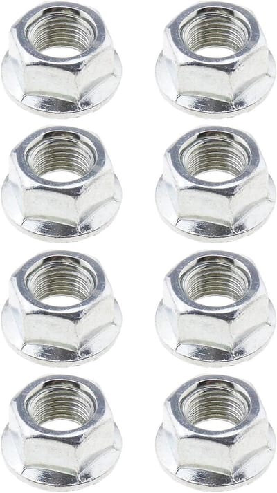 Fiets Wiel As Moeren - Baanfiets Onderdelen - Fiets Reparatie - Anti-slip Ontwerp - 8 Stuks 3/8 Inch - Zilverkleurig