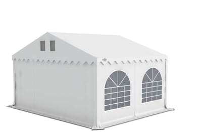 Grizzly Outdoor | Partytent | 5x4 | PVC | Doorloophoogte 2.20 m | Koperen zeilringen | Incl. condenssluis | Wit