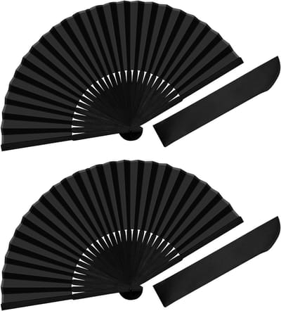 Vouwbare Handfans - 2 Stuks Chinese Stijl, Draagbaar met Opbergzakken voor Dans, Feest en Trouwen