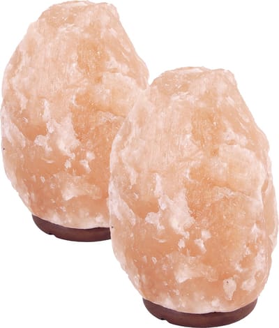 2 x Zoutlamp 4 tot 7 kg - Himalayazout / Zoutsteen (Haliet) - c.a. 24x16 cm per stuk