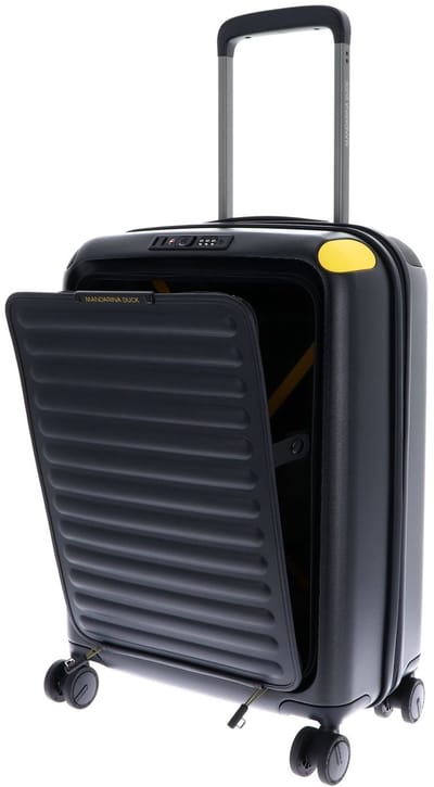 MANDARINA DUCK trolley met laptopvak Smart Duck Exp Cabin Trolley Dark Gloss zwart 55cm