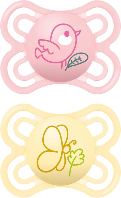 MAM - Perfect Silikon Speen - Siliconen - 0-6 Maanden - Extra Dun - Roze - 2 stuks