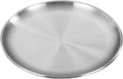 Ronde Stalen Borden voor Eten, Camping en Barbecue - Ideaal voor Ontbijt en Lunch (17 cm)