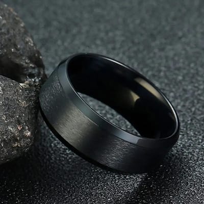 Heren Modieuze Roestvrijstalen Zwart Stalen Kleur Ring 13