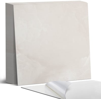 Coloray Plaktegels - Fijne marmertextuur Portugese Tegels - 30 cm x 30 cm - Romig Plaktegels - 9 stuks - Vierkant PVC Tegels - Plaktegels Keuken - Zelfklevende Vloertegels - Vinyl Tegels Zelfklevend - Zelfklevende Tegels