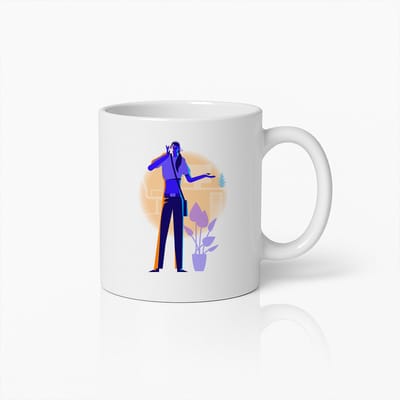 Moderne Kantoorwerker Beker – Stijlvolle Minimalistische Koffiemok voor Professionals & Thuiswerkers – 330ml Keramisch Cadeau