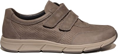 Solidus grijze heren sneakers met klittenbandsluiting