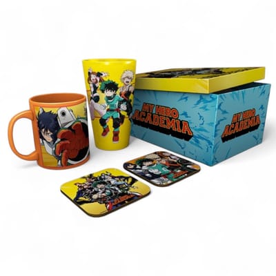 MY HERO ACADEMIA - Pck Glass XXL + Mug + 2 Coasters "Heroes"