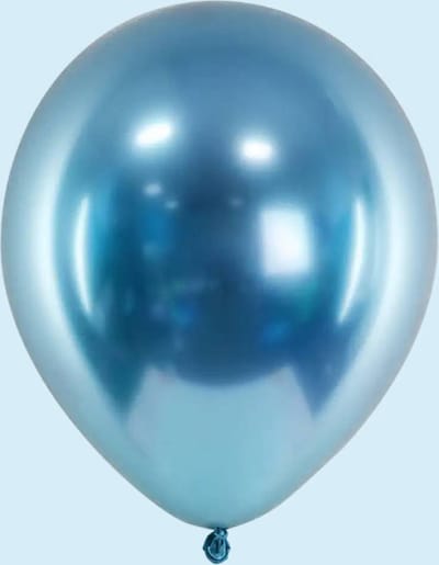 Partydeco - Ballonnen Chrome Glossy Blauw (10 stuks)