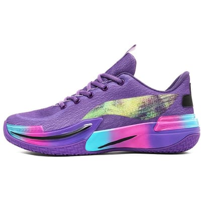 Heren Basketbalschoenen Ademend Demping Antislip Slijtvast Hardloopschoenen Gymtraining Atletische Basketbalsneakers voor Dames 39 purple