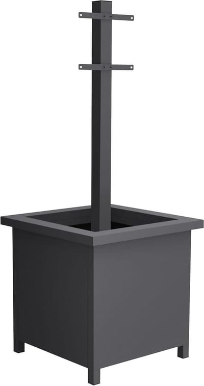 Brievenbusstandaard met Plantenbak - Vrijstaande Paal - Stijlvolle Entree Creëren - Geïntegreerde Bloembak - 120 cm Hoog - Antraciet