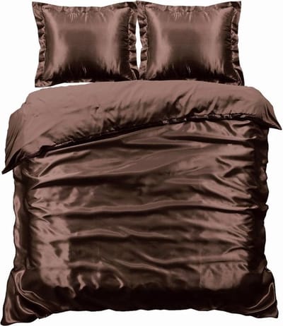 Beauty Silk Dekbedovertrek - 140x200/220 - Glans Satijn - Choco