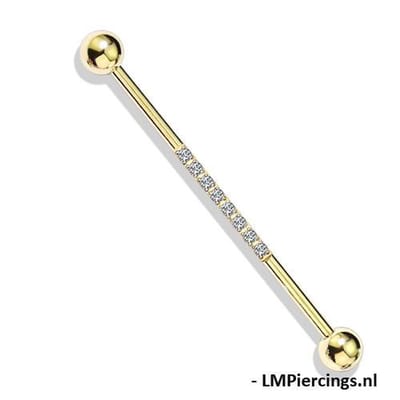 Industrial piercing PVD CNC prong-set - goud - LMPiercings