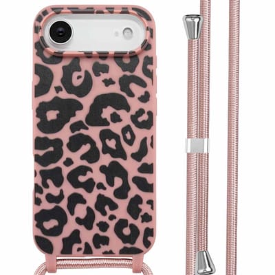 imoshion Hoesje - Geschikt voor Apple iPhone 17 Air - Siliconen design hoesje met koord - Animal Pink