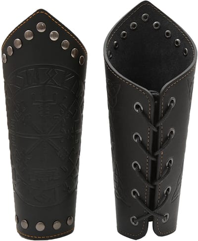 Dailygoods- Armbeschermers Verstelbaar - Leren Armbeschermers - Viking Kostuum