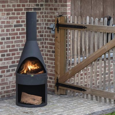 Buitenhaard - Terrashaard - Tuinhaard - Vuurhaard - 45x45x134cm - Zwart