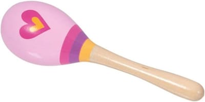 Maracas hart - Muziek speelgoed - Muzikale educatie - Hartvormig design - 20 cm - Roze