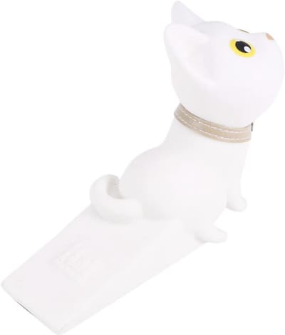 Deurstopper Kat - Wedge Deur - Veilig Deuren Openen - Uniek Dier Ontwerp - 16.5 cm - Wit